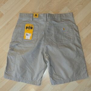 Carhartt Loose Fit Canvas Utility Work Shorts Size 38 10inch Inseam B147 Tan
